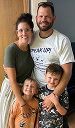 Hotchkin Family Eli and his wife Tonya with their kids Micah 6 and Kyler 4